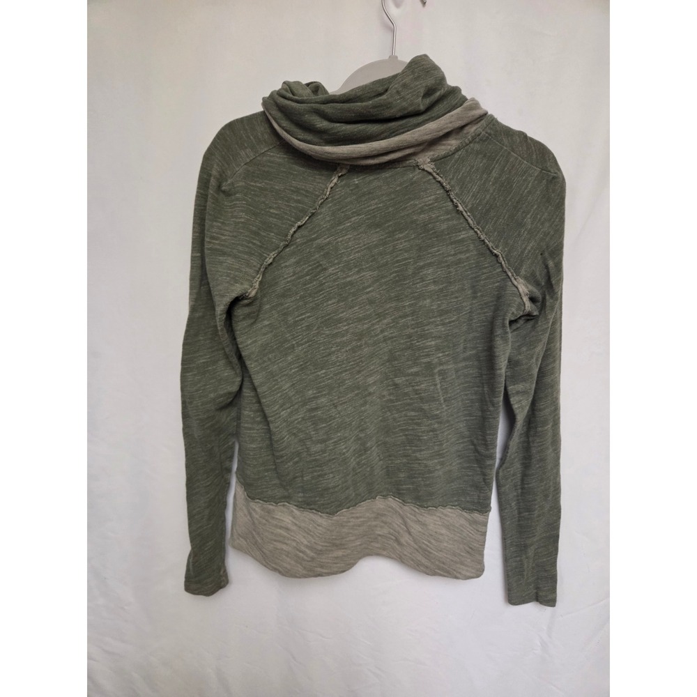 Free People Beach One Body Cowl Neck Long‎ Sleeve Pullover Top Olive Green XS - Picture 3 of 6